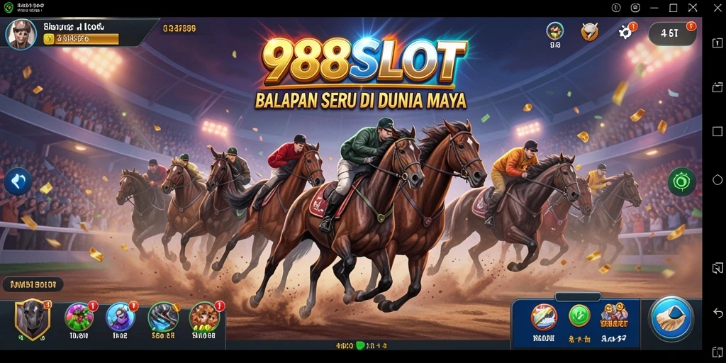 Tangkapan layar gameplay seru dari 988SLOT yang menampilkan aksi balapan.