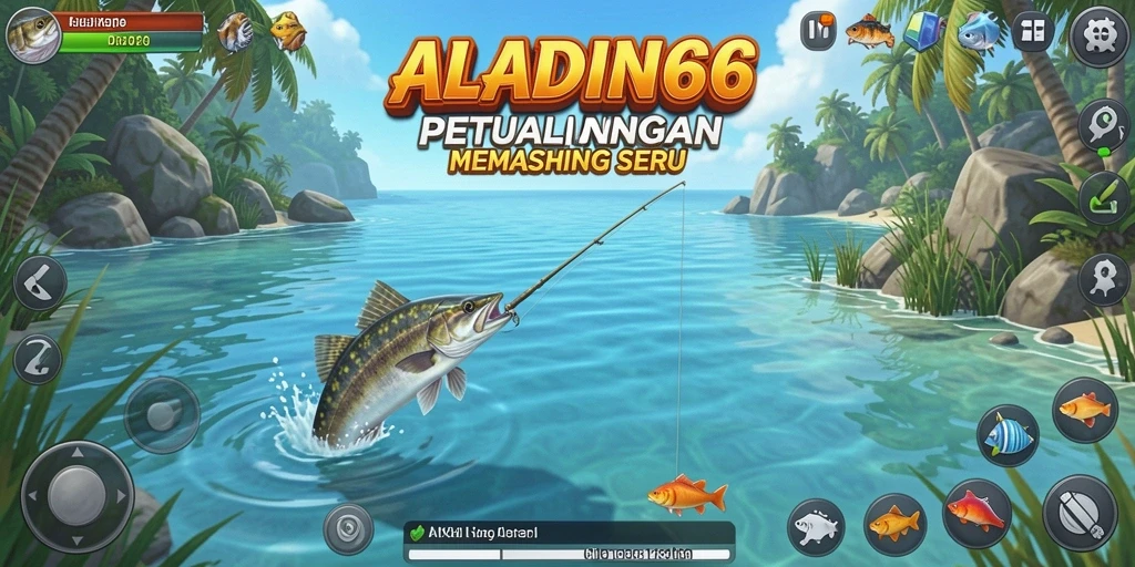 Tangkapan ikan besar di ALADIN66 saat gameplay memancing.