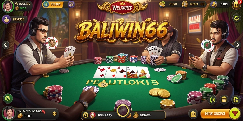 Screenshot gameplay BALIWIN66 menampilkan aksi poker yang mendebarkan.