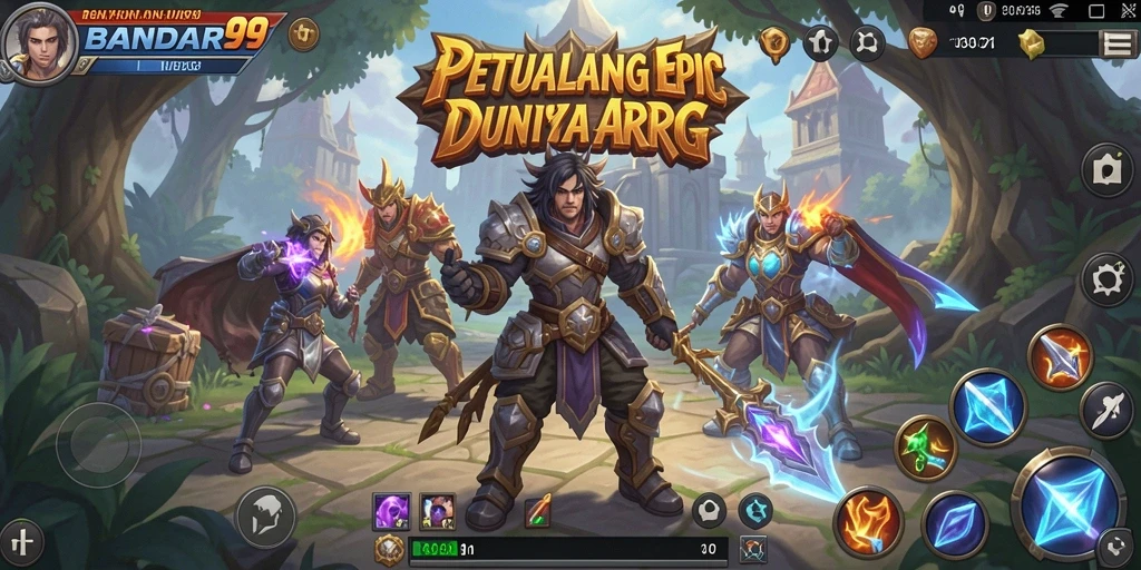Screenshot utama BANDAR99 menampilkan aksi pertarungan seru di dunia ARPG.