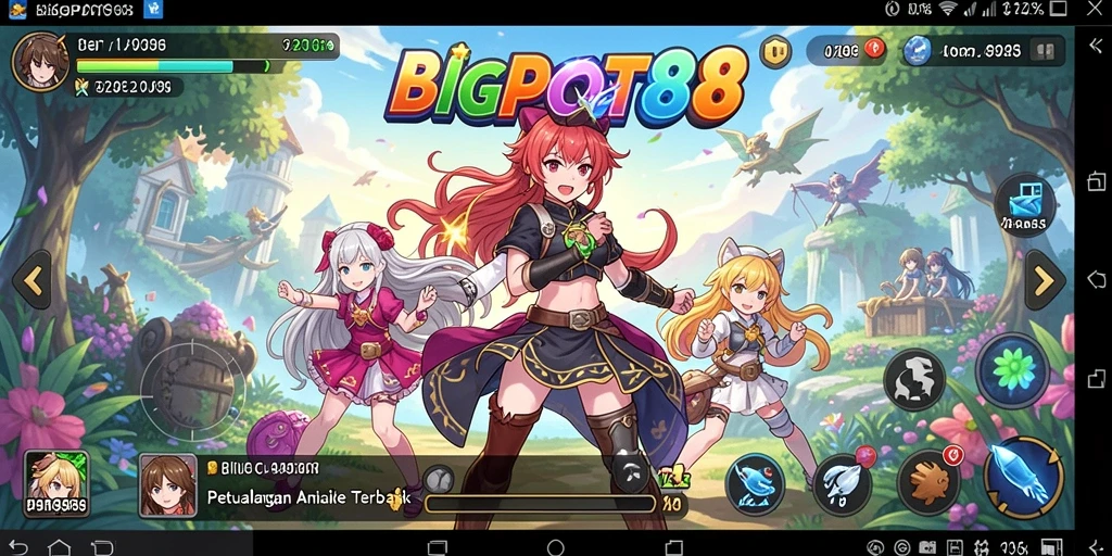 Screenshot utama BIGPOT88 menampilkan aksi gameplay yang seru dengan karakter Anime.