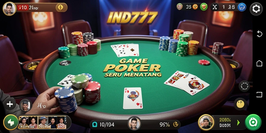 Tampilan menarik dari gameplay poker di IND777.