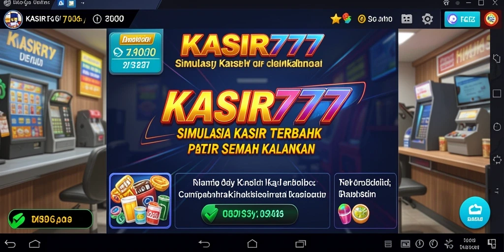 Tangkapan layar gameplay KASIR777 yang menunjukkan proses transaksi kasir.