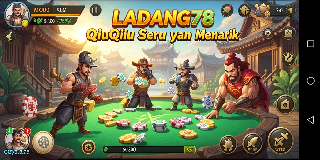 Gameplay seru QiuQiu di LADANG78 dengan interaksi pemain.