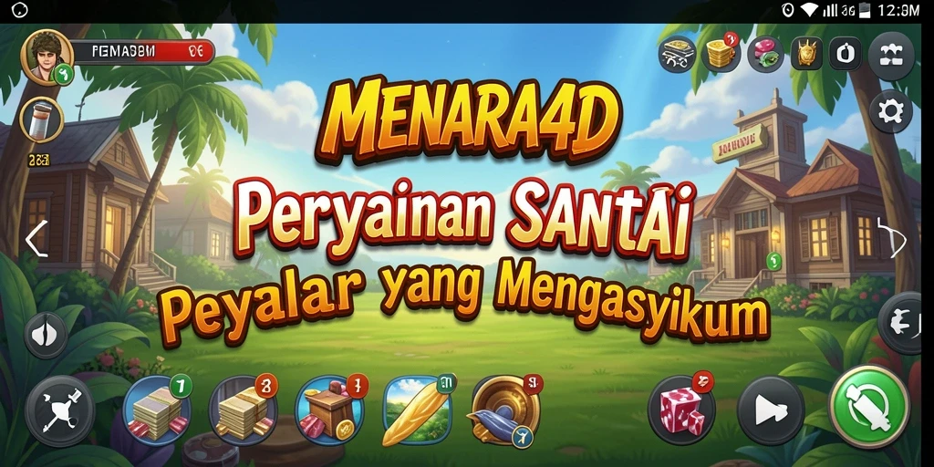 Tampilan gameplay MENARA4D yang ceria dan menghibur.