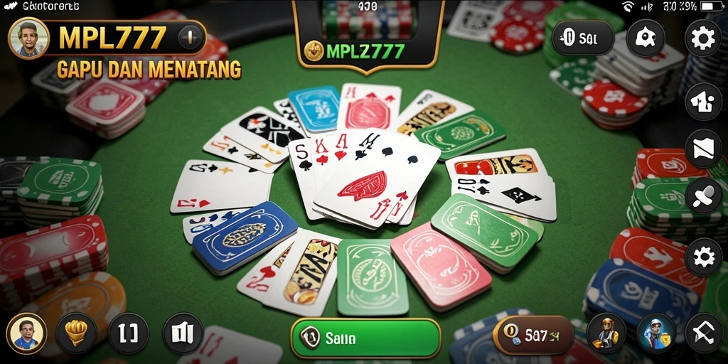 Screenshot utama MPL777 menampilkan gameplay Gaple yang seru dan interaktif.