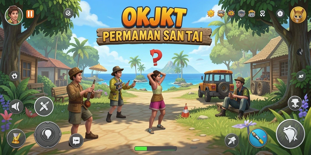 Screenshot gameplay OKJKT dengan suasana yang ceria dan grafis menarik.