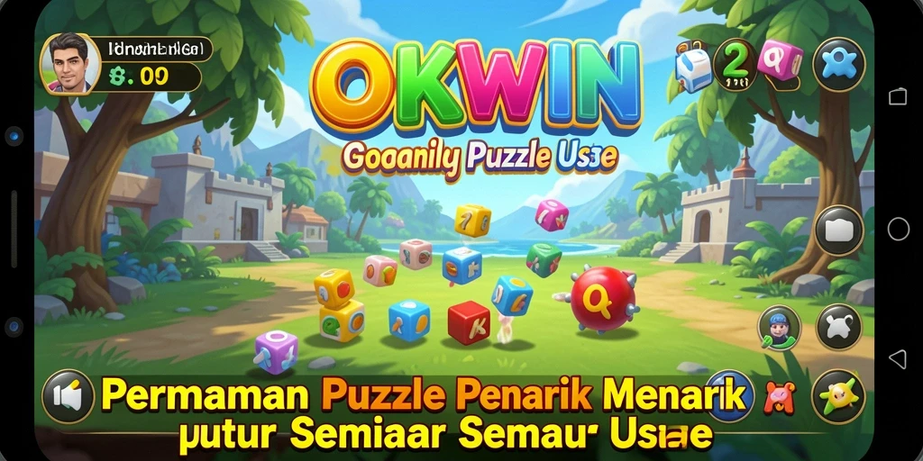 Tampilan gameplay OKWIN yang menarik dan mengasyikkan dalam menyelesaikan puzzle.