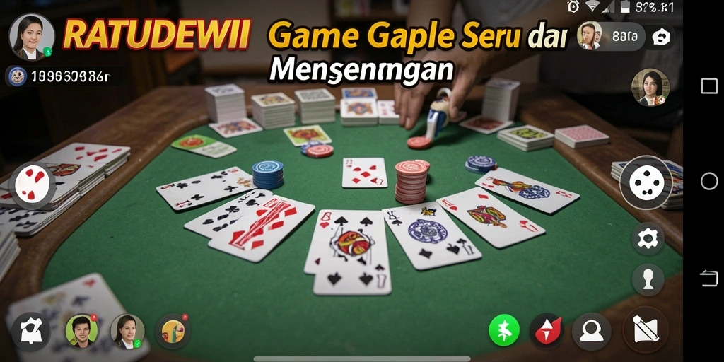 Screenshot gameplay RATUDEWI yang menampilkan serunya permainan Gaple.