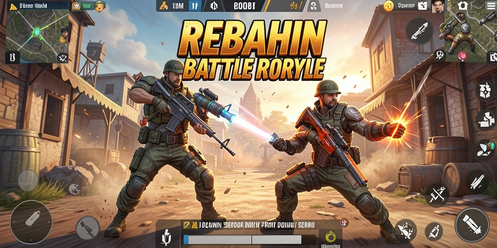 Penggambaran seru dari gameplay pertempuran di REBAHIN.