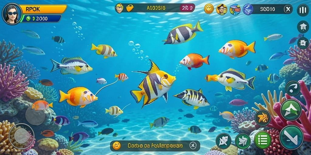 Tangkapan layar RPOK menampilkan aksi menembak ikan yang seru.