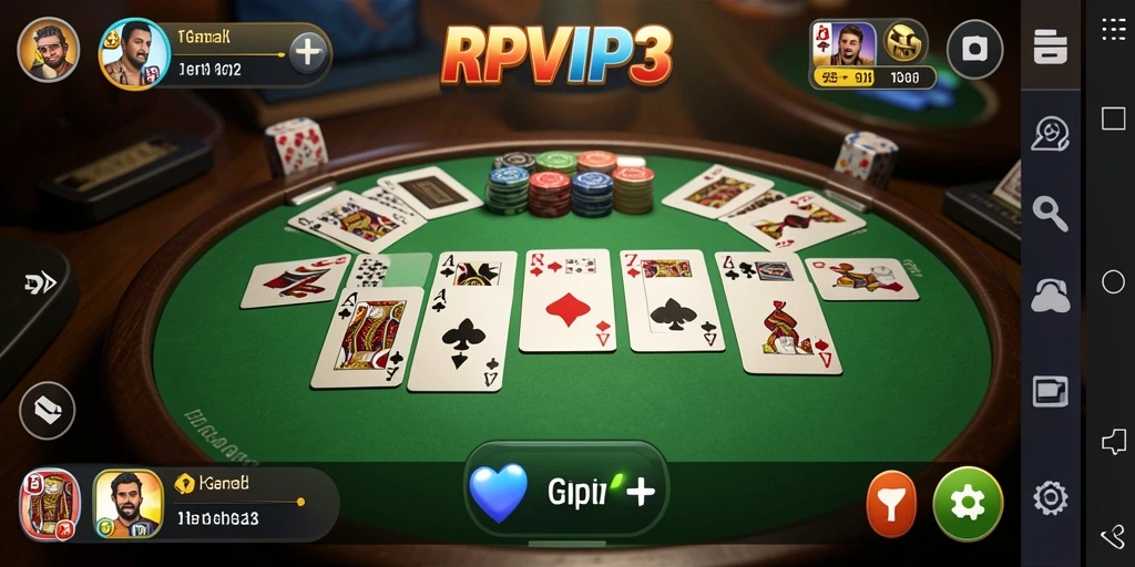 Tampilan gameplay RPVIP3 yang seru dan menghibur saat bermain Gaple.
