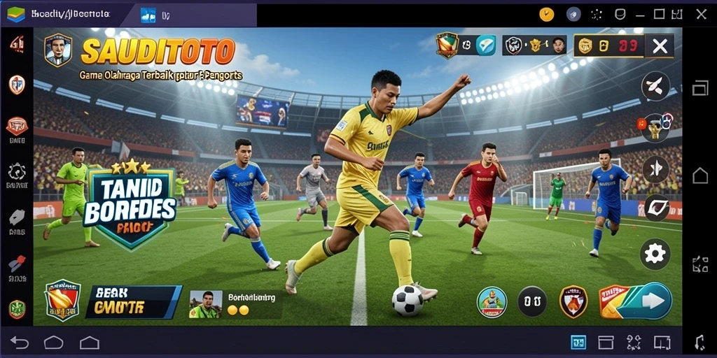 Tampilan gameplay SAUDITOTO menunjukkan aksi olahraga yang seru dan seru.