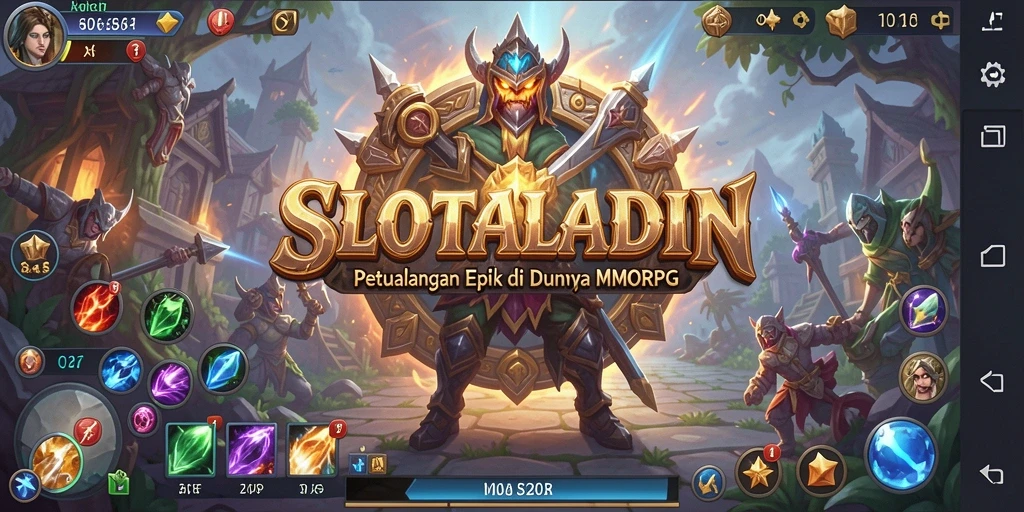 Screenshot utama SLOTALADIN menampilkan aksi menarik dalam pertempuran MMORPG.