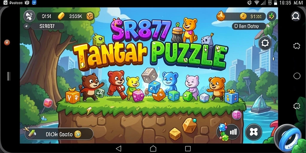 Tampilan gameplay seru dari SR877 yang menantang dan penuh warna.