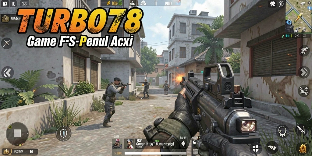 Tampilan gameplay menegangkan di TURBO78 dengan aksi FPS yang intens.