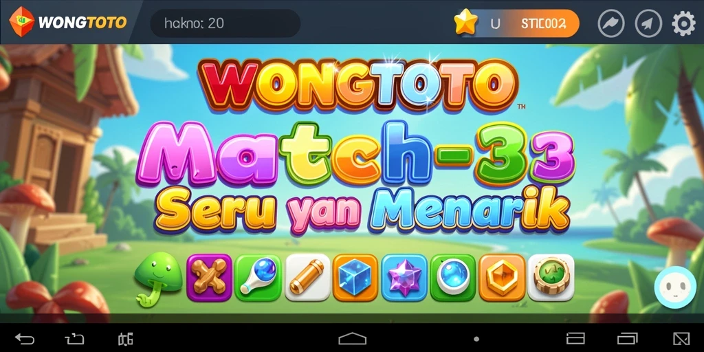 Tangkapan layar gameplay WONGTOTO menunjukkan keseruan mencocokkan item.