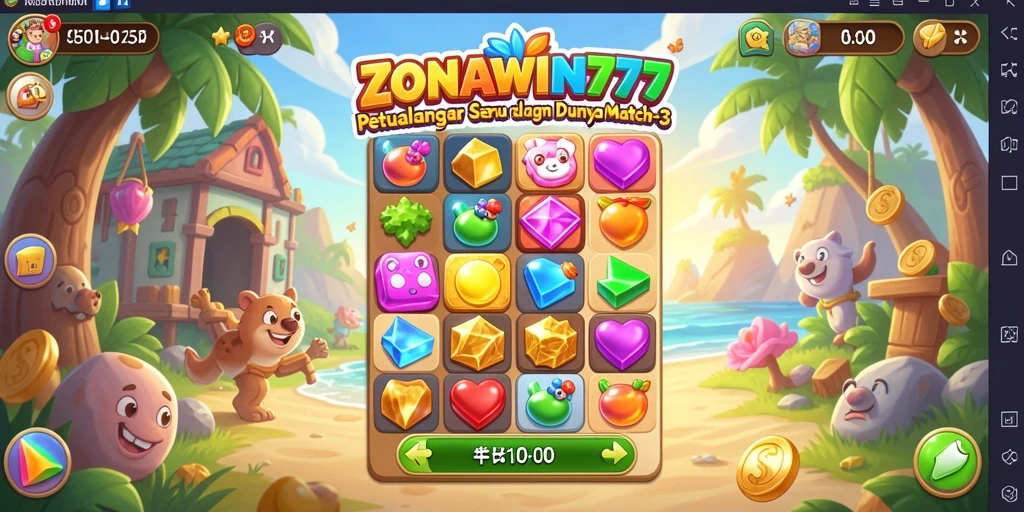 Tampilan gameplay seru dari ZONAWIN777 dalam pencocokan objek.
